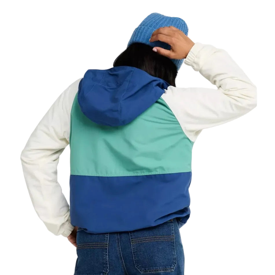 Back view of the L.L.Bean Women’s Mountain Classic Anorak in Mariner Blue and Wood Violet