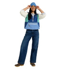 Front view of the L.L.Bean Women’s Mountain Classic Anorak in Mariner Blue and Wood Violet