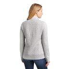 L.L. Bean Women’s Quilted Quarter-Zip Pullover in Light Gray Heather, back view