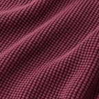 Close-up of the textured cotton waffle knit  on the L.L.Bean Women’s Sunwashed Waffle Pullover Sweater in Fig