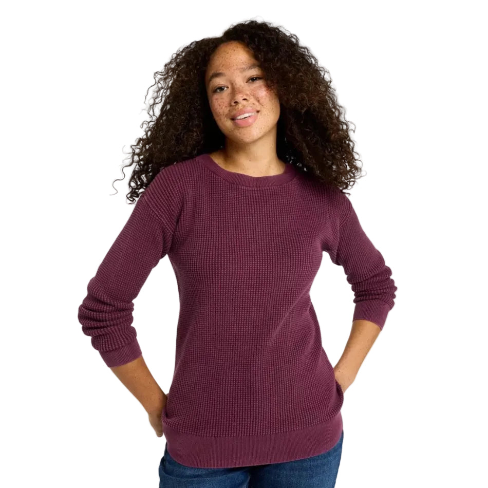 Alt Text:
Front view of the L.L.Bean Women’s Sunwashed Waffle Pullover Sweater in Fig