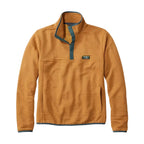 L.L.Bean Airlight Knit Pullover in Warm Gold quilted fabric and snap-front detail