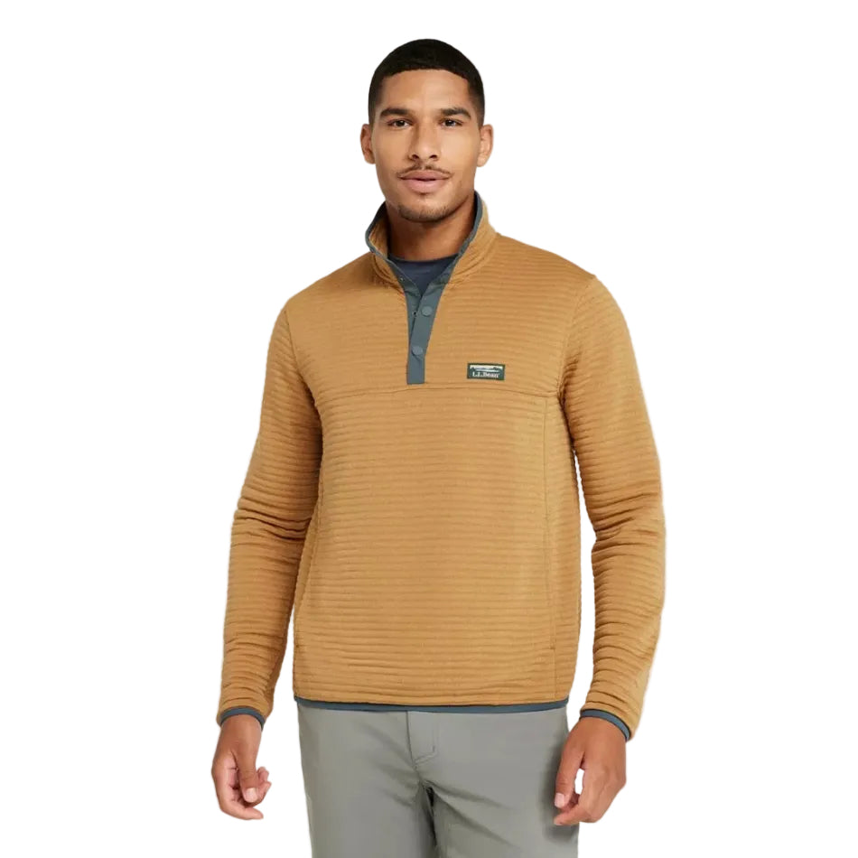 L.L.Bean Airlight Knit Pullover in Warm Gold front view