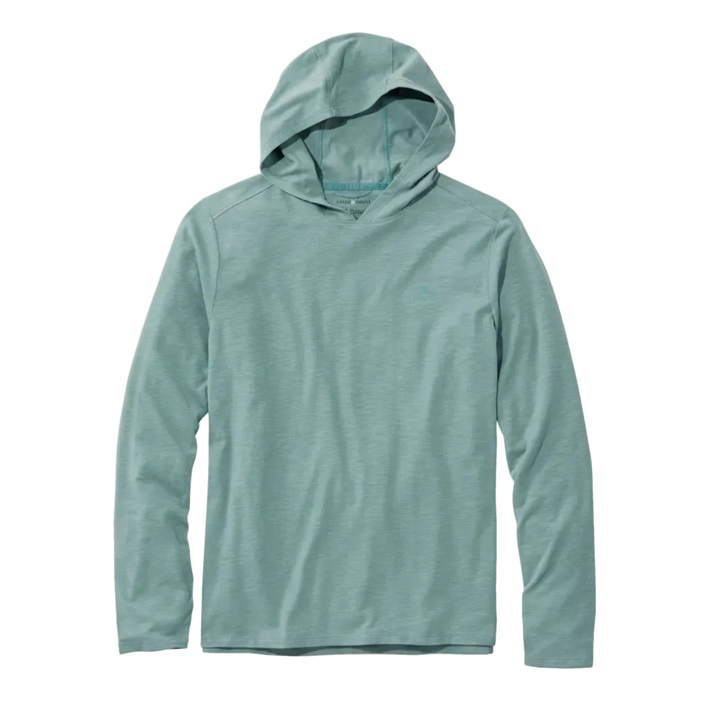 Flat lay of L.L.Bean Insect Shield Field Hoodie in Mineral Blue