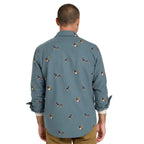 L.L.Bean Men's 1933 Chamois Cloth Shirt in Forest Gray Flying Ducks back view