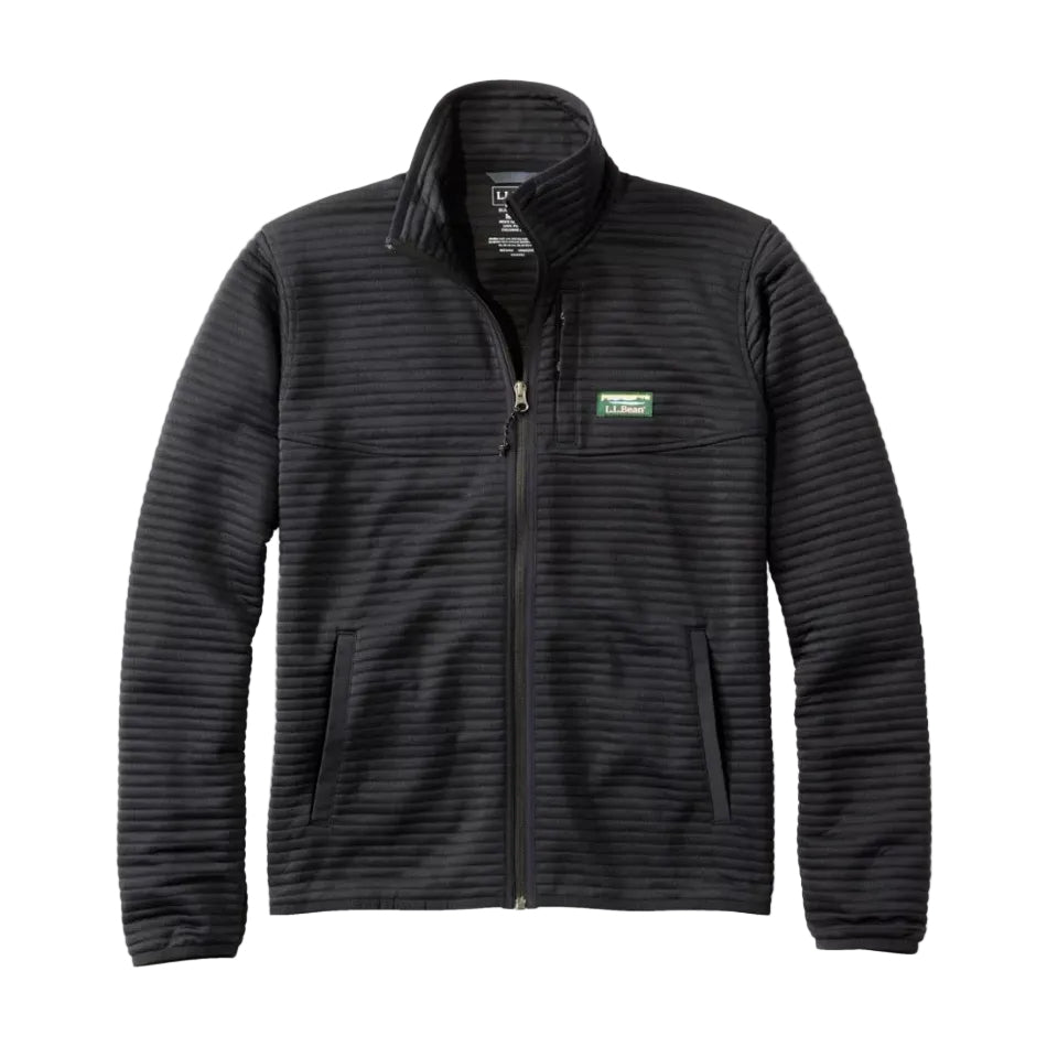 L.L.Bean men’s Airlight Knit Full-Zip in Mid-Night Black front view