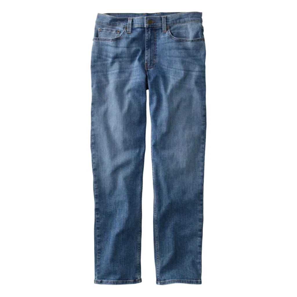 L.L.Bean Men's BeanFlex Jeans in Medium Wash flat lay