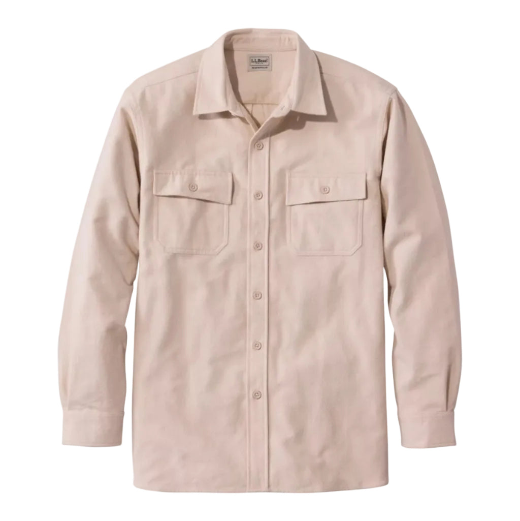 L.L.Bean Men's Chamois Shirt in Shore flat lay