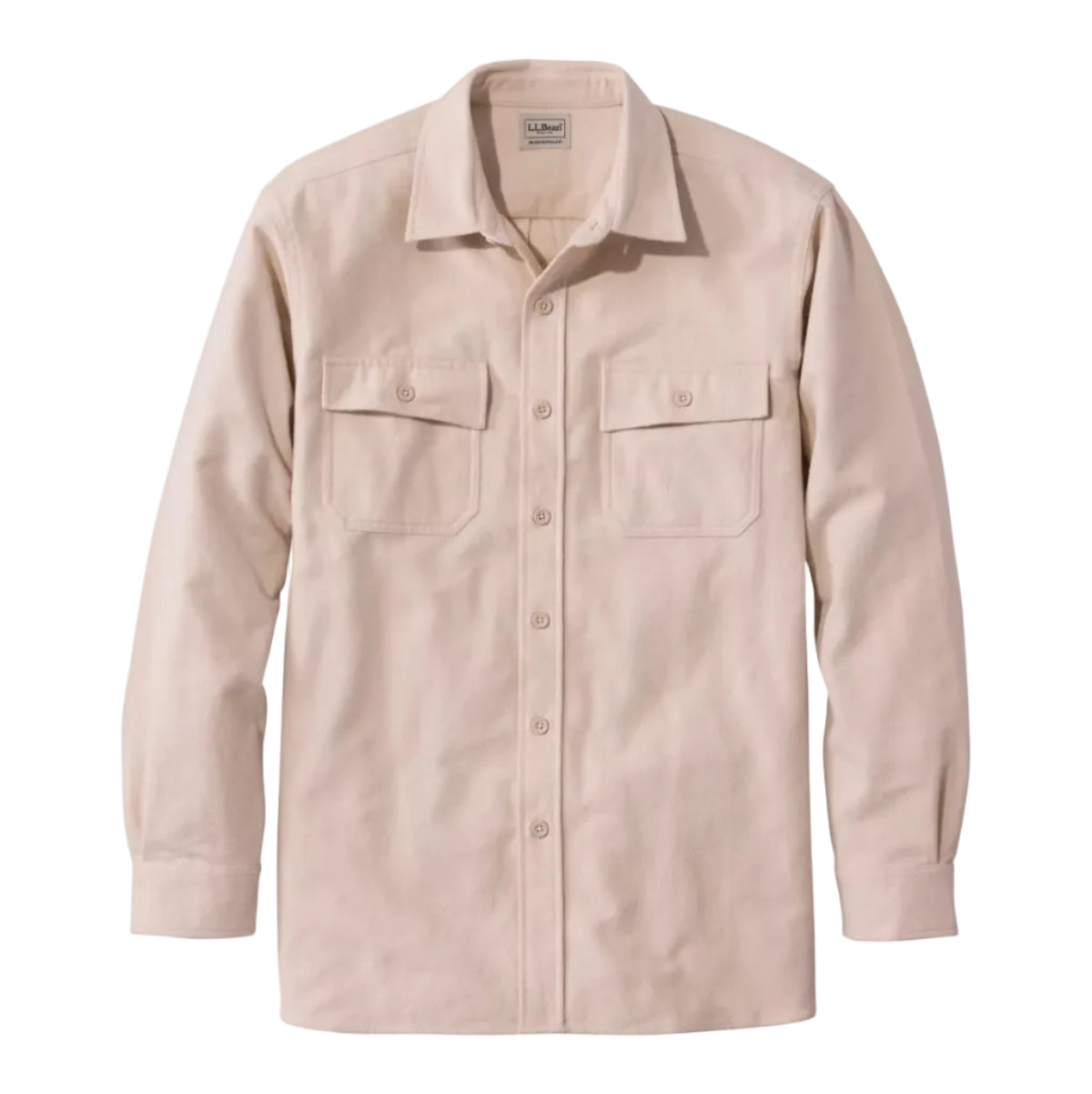 L.L.Bean Men's Chamois Shirt in Shore flat lay