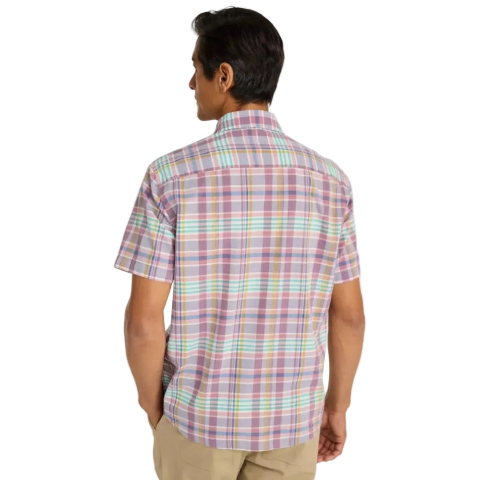 Back view of L.L.Bean Men's Madras Shirt Short-Sleeve Slightly Fitted Untucked Fit 