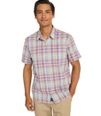 L.L.Bean Men's Madras Shirt Short-Sleeve Slightly Fitted Untucked Fit on model