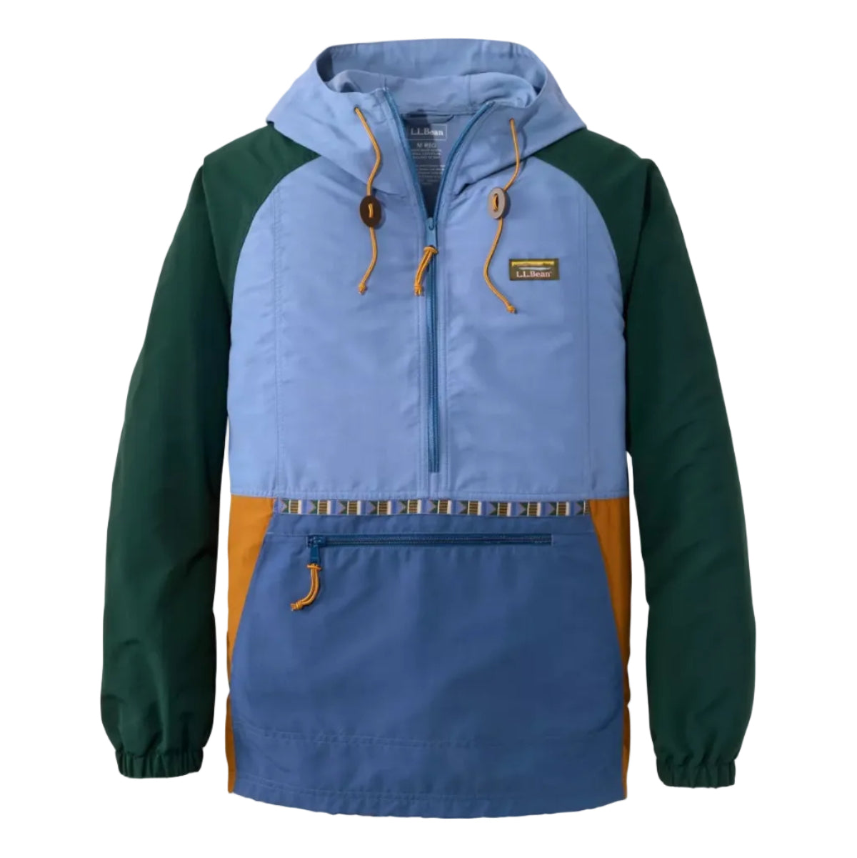 L.L.Bean Men's Mountain Classic Anorak in Deep Lake/Deep Blue flat lay