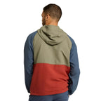 L.L.Bean Men's Mountain Classic Anorak in Olive Gray/Shade Teal back view