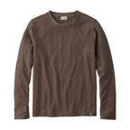 L.L.Bean Men's Mountainside Micro Waffle Crew in Dark Cinder flat lay
