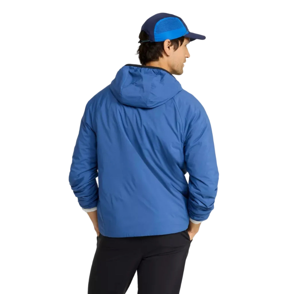 L.L.Bean Men's PrimaLoft Packaway Air Hoodie in Deep Blue back view