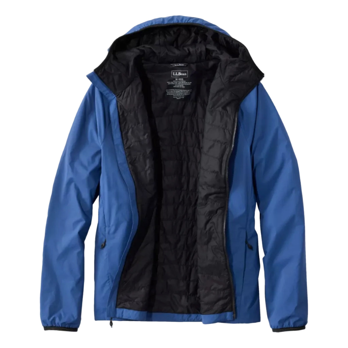 L.L.Bean Men's PrimaLoft Packaway Air Hoodie in Deep Blue inside detail view