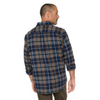 L.L.Bean Men's Scotch Plaid Flannel Shirt in Blue Douglas Muted back view