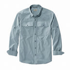 Men’s L.L.Bean No Fly Zone long-sleeve shirt in Slate with lightweight insect-repellent performance fabric