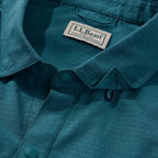 Detail view of lightweight breathable fabric on L.L.Bean Ultralight Venture shirt