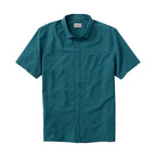 Flat lay of L.L.Bean Ultralight Venture short-sleeve shirt in Shade Teal