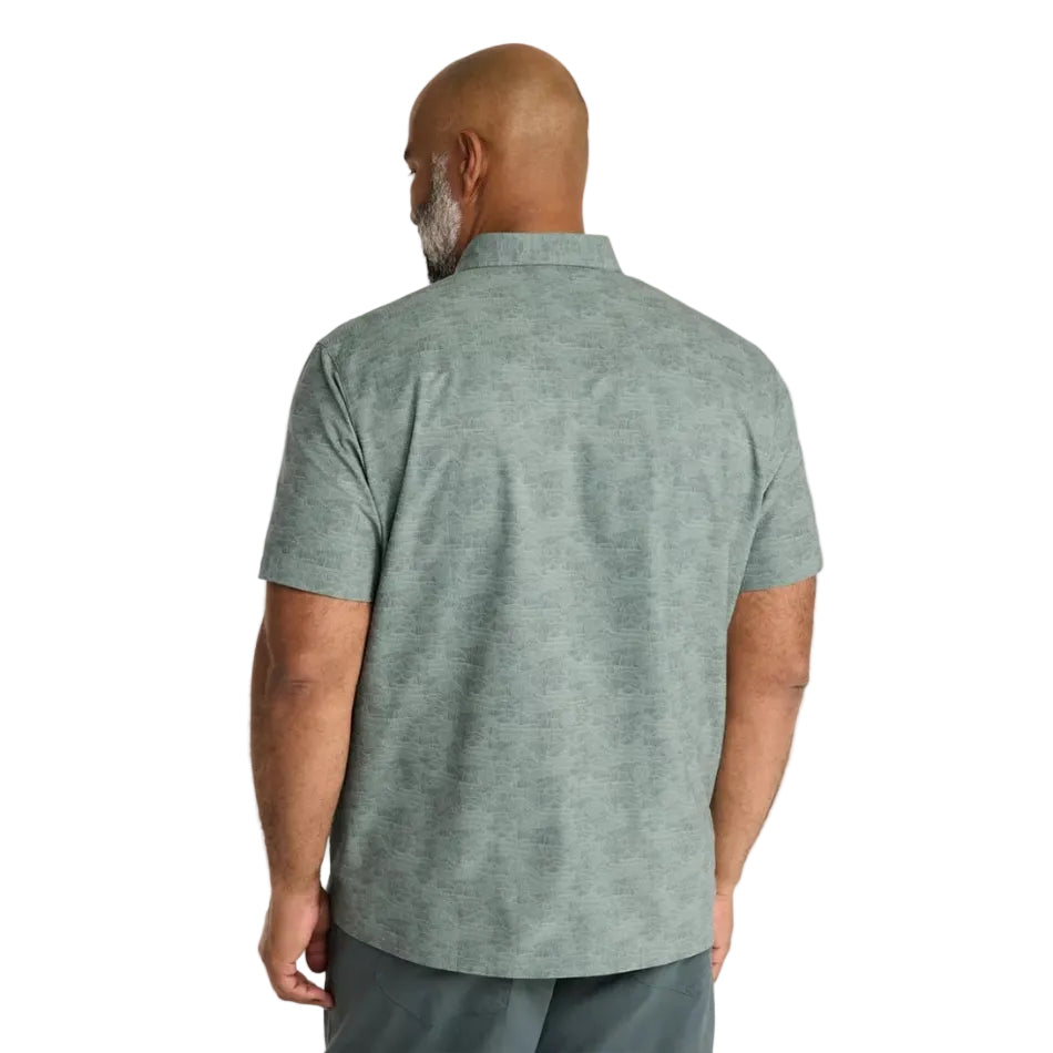 L.L.Bean Ultralight Venture short-sleeve print shirt in Faded Sage back view