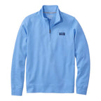 Men's LL Bean Comfort Stretch Performance Pique 1/4 Zip in Blue Tide front view flat lay