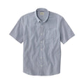 Men's LL Bean Comfort Stretch Performance Seersucker Shirt in deep blue stripe front view