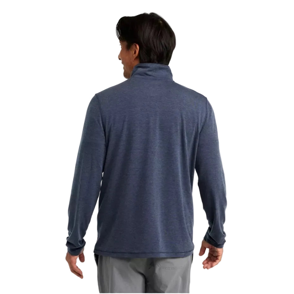 Men's LL Bean Everyday SunSmart Quarter-Zip in Carbon Navy back view