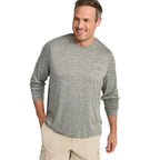 Men's LL Bean Insect Shield Pro Knit Crew in Deep Olive Heather front view