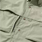 Close-up of fabric texture and construction on the LL Bean Tropicwear Long-Sleeve Shirt
