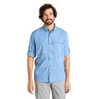 Men's LL Bean Tropicwear Long-Sleeve Shirt  front view sleeve roll
