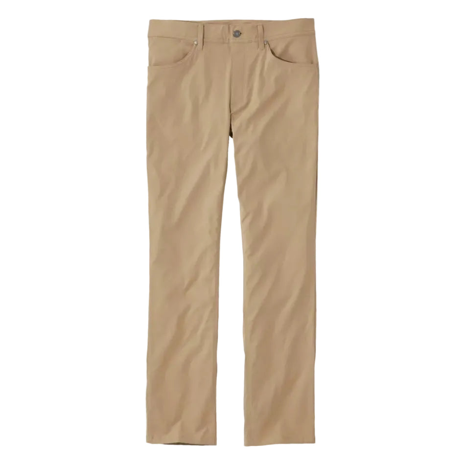 Men's LL Bean Venture Stretch 5-Pocket Pant in Dark Driftwood front view flat lay