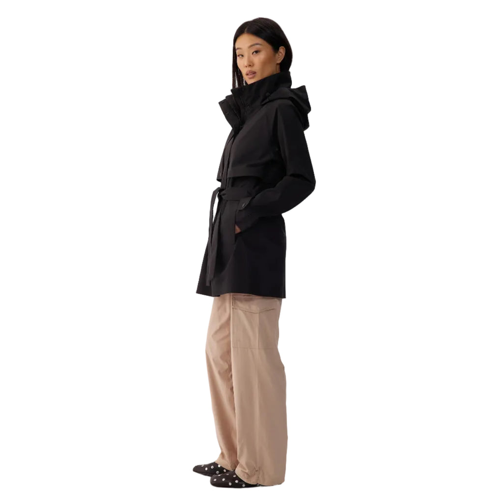 Lolë Alizé Short Trench Coat in black side view