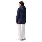 Lolë Alizé Short Trench Coat in navy back view