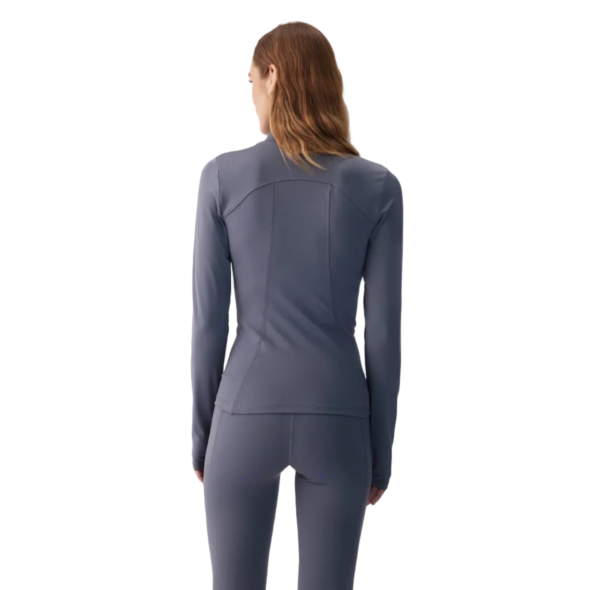 Lolë Boost Jacket in stone blue back view
