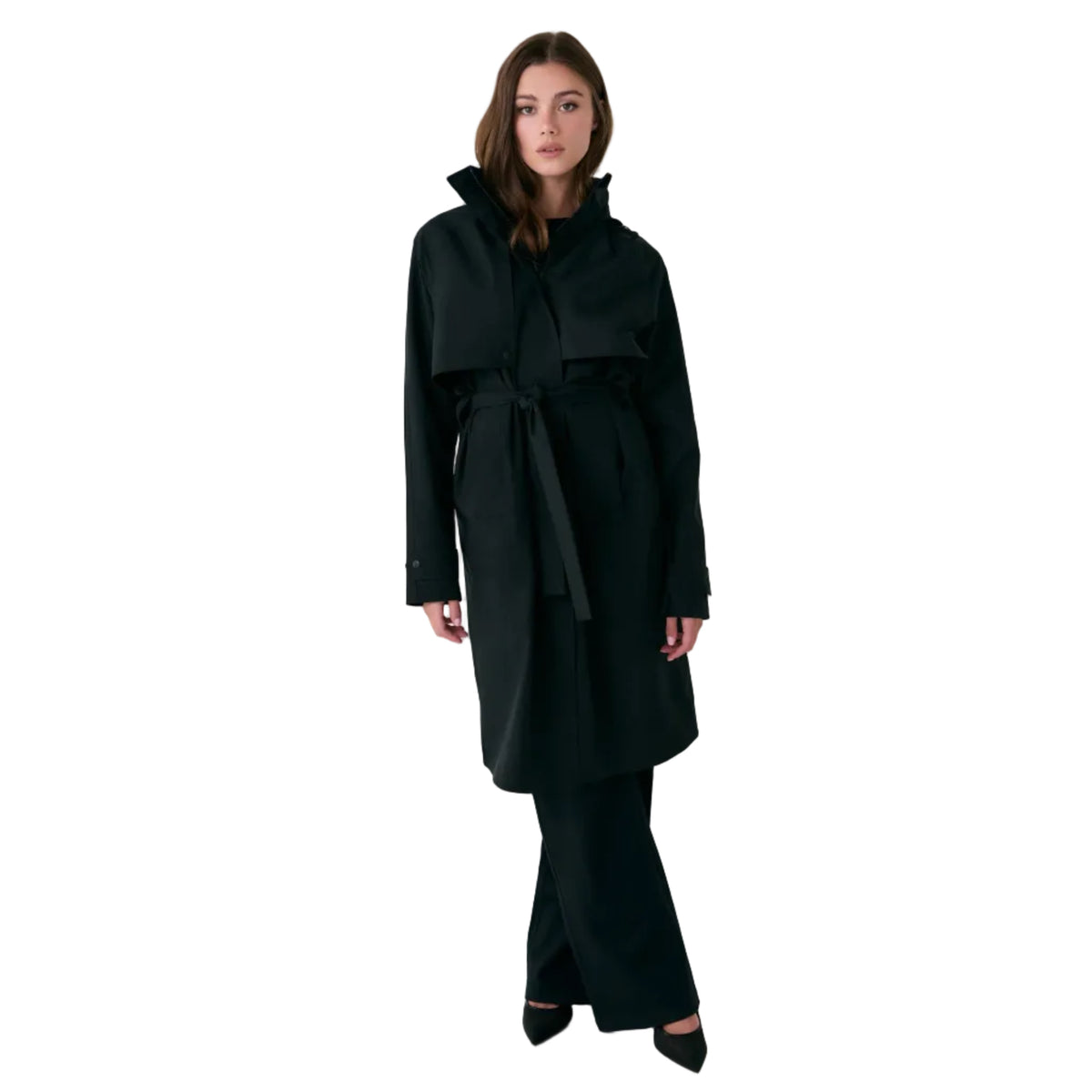 Lolë Women's Alizé Trench Coat in Black front view