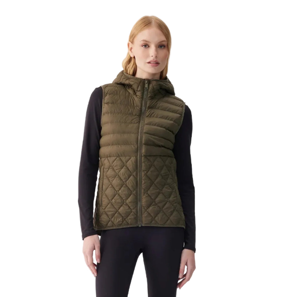 Lolë Women’s The Base Insulated Vest in Moss front view