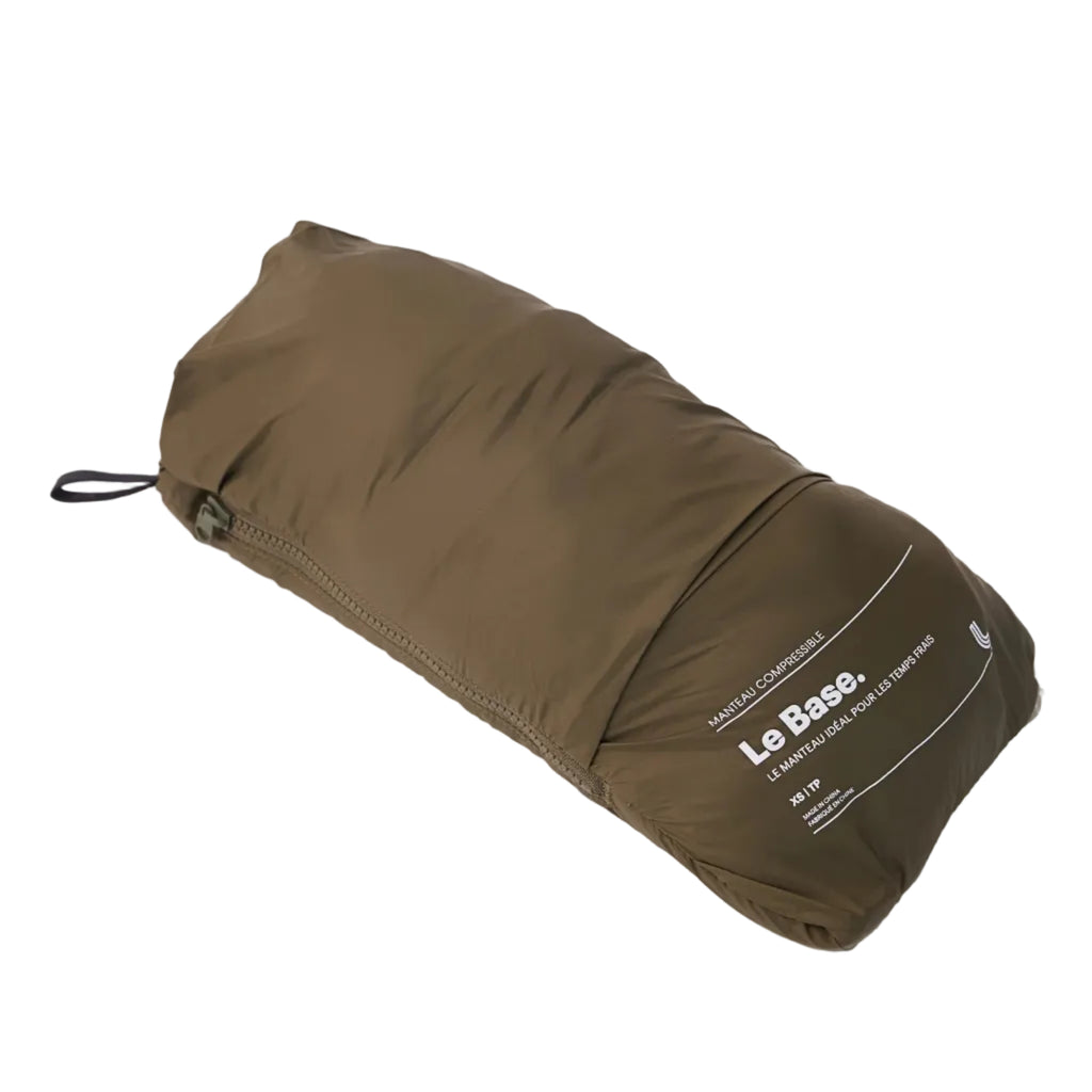 Pack detail view of Lolë Women’s The Base Insulated Vest in Moss