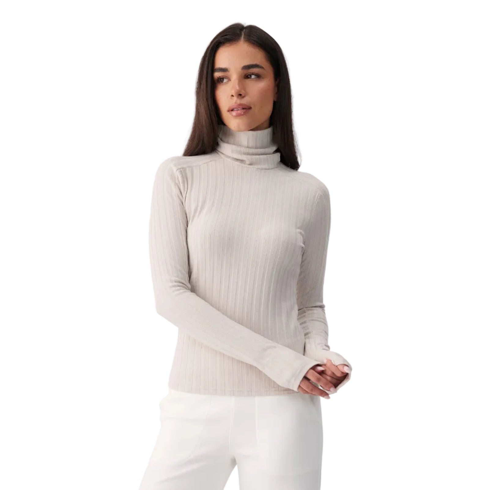 Lolë Women’s Celeste Turtleneck in Abalone front view
