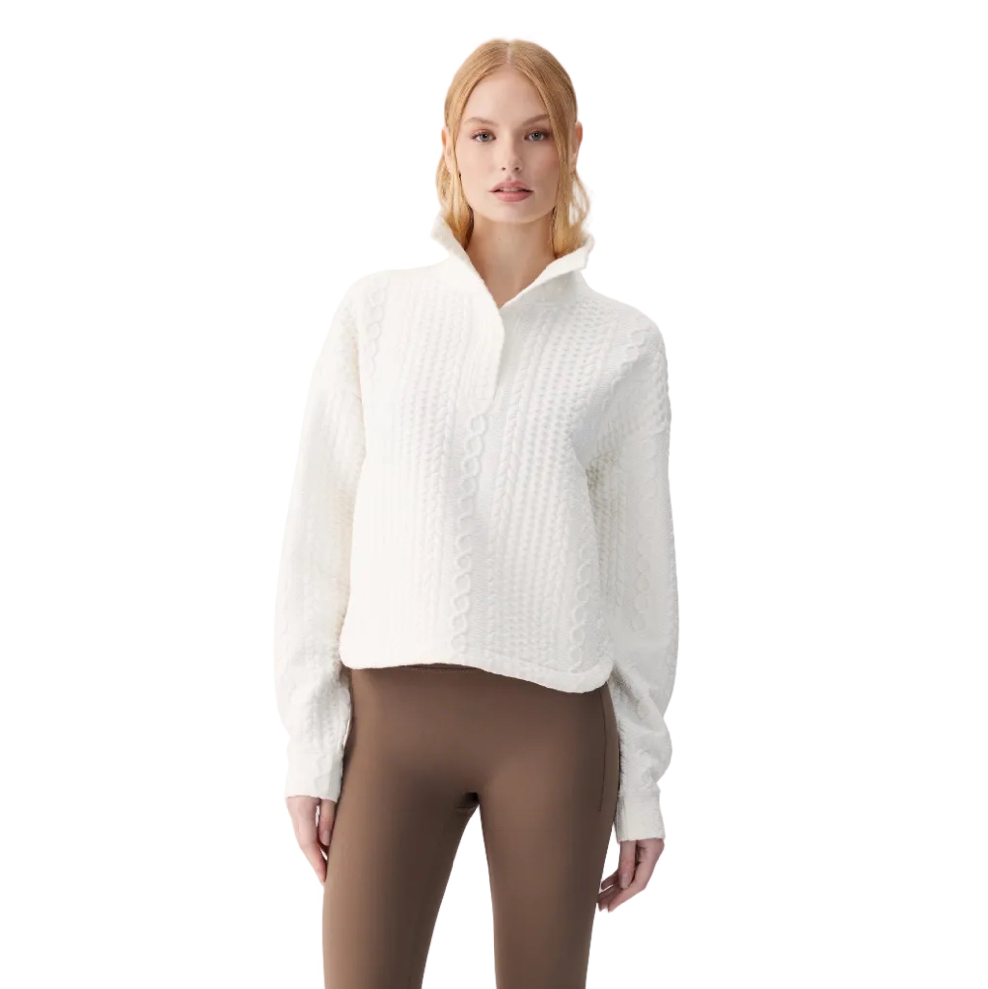 Lolë Women’s Colette Long Sleeve Top in Birch front view