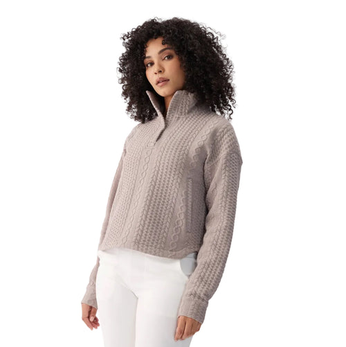 Lolë Women’s Colette Long Sleeve Top in Pebble front view