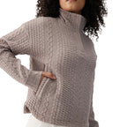 Detail view of Lolë Women’s Colette Long Sleeve Top in Pebble