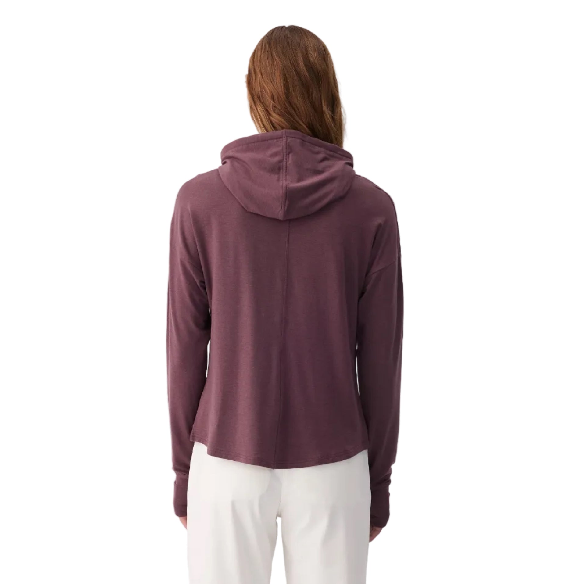 Lolë Women’s Dynamic Hoodie in Mulberry back view