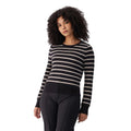 Lolë Women’s Dynamic Long Sleeve in Black Dynamic Stripe front view