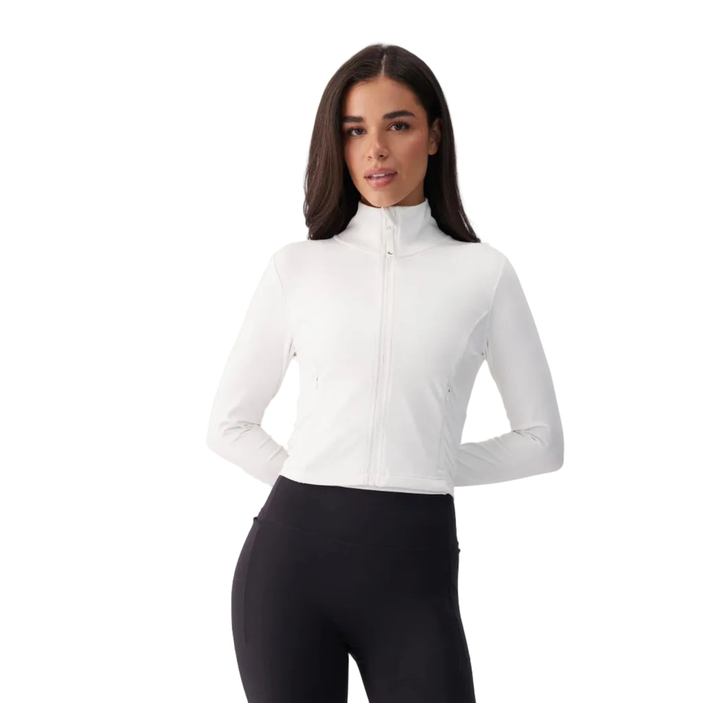 Lolë Women's Serene Cropped Jacket in Birch front view