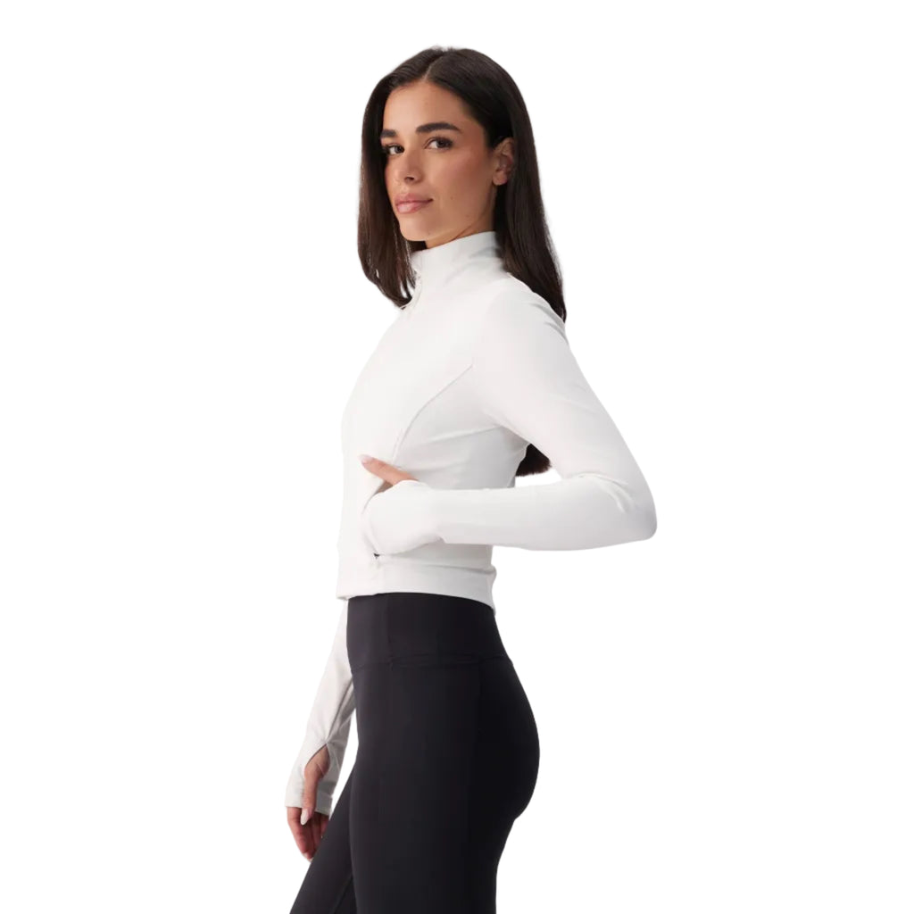 Lolë Women's Serene Cropped Jacket in Birch side view