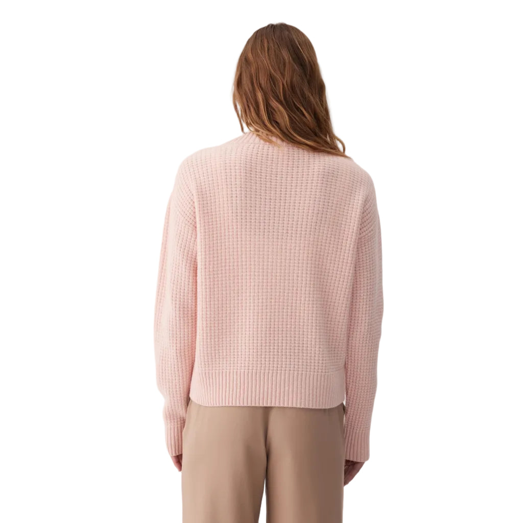 Lolë Women's Verdun V-Neck Sweater in Ballerina Heather back view