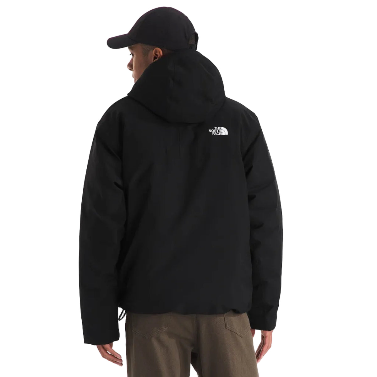 Men's MTN Range Down Hooded Jacket in TNF Black/TNF Black back view