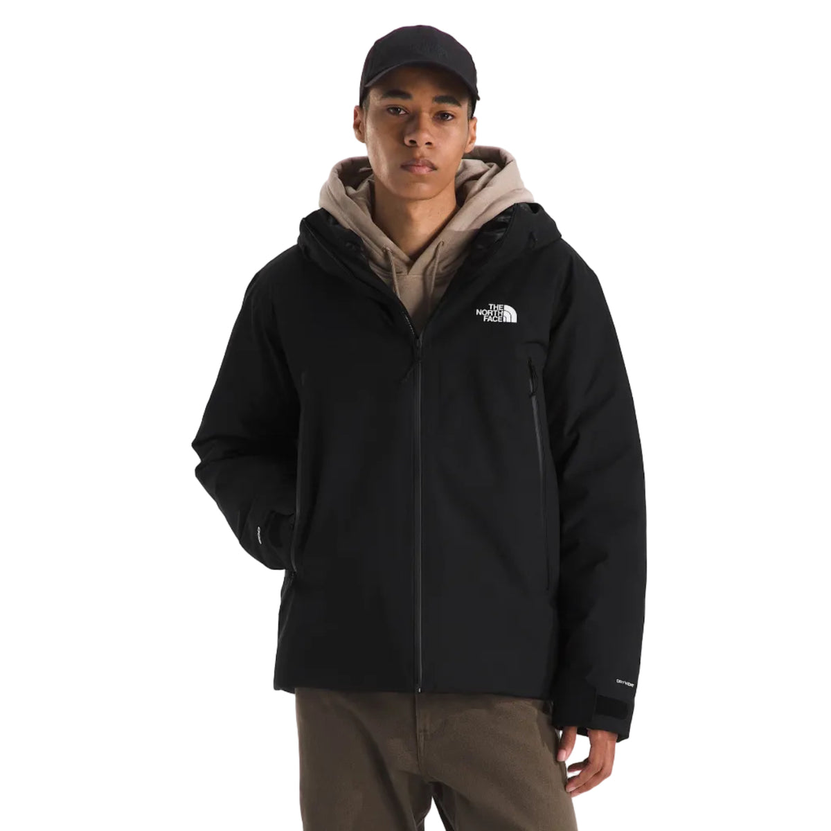 Men's MTN Range Down Hooded Jacket in TNF Black/TNF Black front view