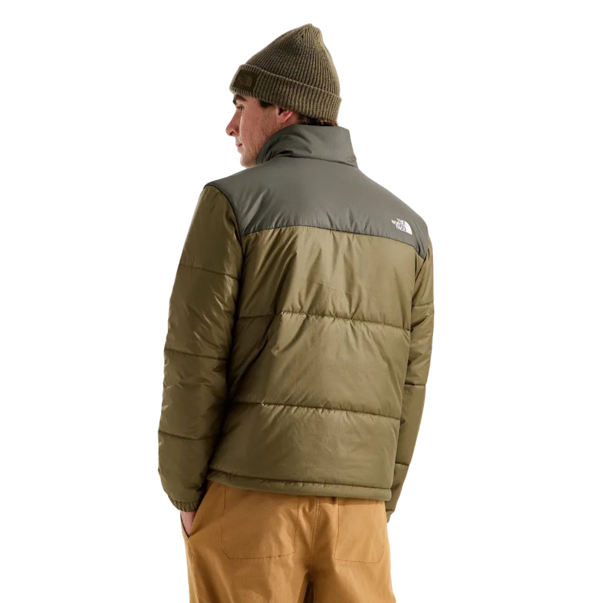 Men's Nuketo Synthetic Insulated Jacket in Caraway Seed/New Taupe Green back view